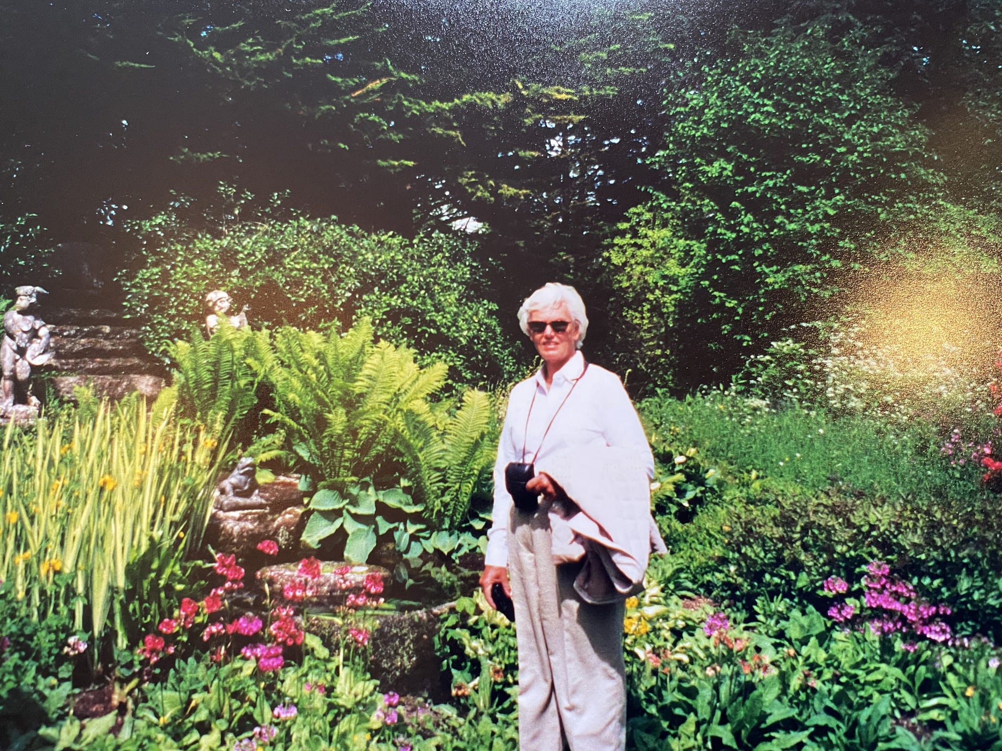 Mom in a lush garden